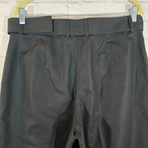 E LAFAYETTE 148 Rockefeller Ankle Crop Wide Leg Belt Pants Black Size 8 Designer - Picture 6 of 11